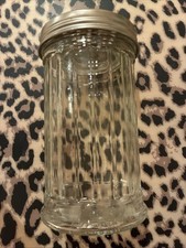 Zuckerstreuer Deckel Glas Höhe 14,5 Durchmesser 7,5 cm Transparent Silber Zucker