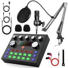 Complete Home Studio Recording Kit Mixer Condenser Microphone Set Music Podcast