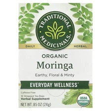 Organic Moringa, Caffeine Free, 16 Wrapped Tea Bags, 0.85 oz (24 g)