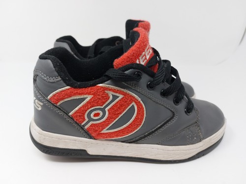 Heelys Propel Terry Youth Size 5 Grey Red Black Trim Wheeled Shoes - Picture 1 of 12