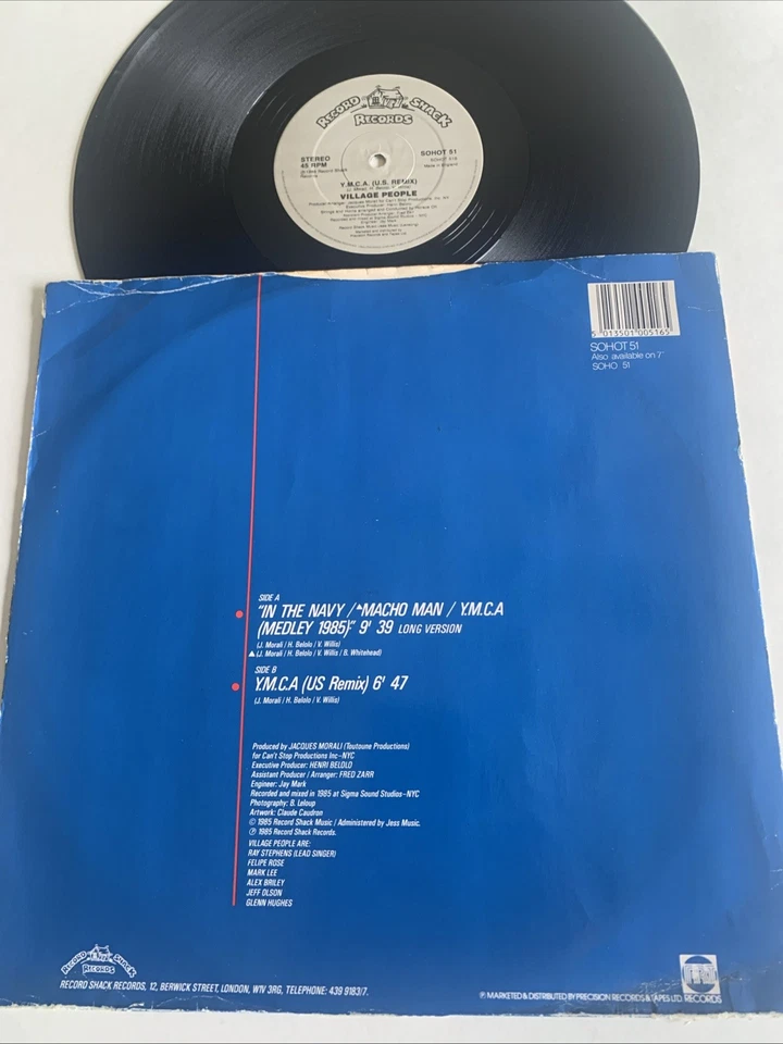 VG VILLAGE PEOPLE 12” In The Navy - Medley - 1985 UK vinyl single Macho Man YMCA - Image 3 of 4