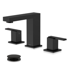 KENES Black Widespread Bathroom Faucet 3 Hole Matte Black 8 Inch