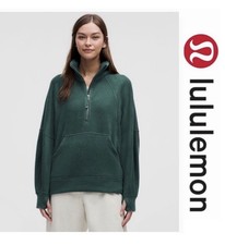 NWT Lululemon Scuba Tumbled Fleece Funnel-Neck Half Zip Storm Teal M/L