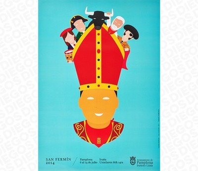 2014 Pamplona San Fermin poster - Authentic - Original - Made in Spain