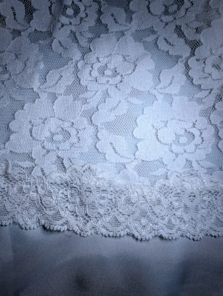 MAIDENFORM ST EVE Intimates White Sheer LACE Slip Dress Chemise NYLON Women's XL - Image 4 of 4