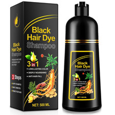 Black Hair Dye Shampoo 3 in 1 for Gray Hair 500ML Instant Hair Color Shampoo
