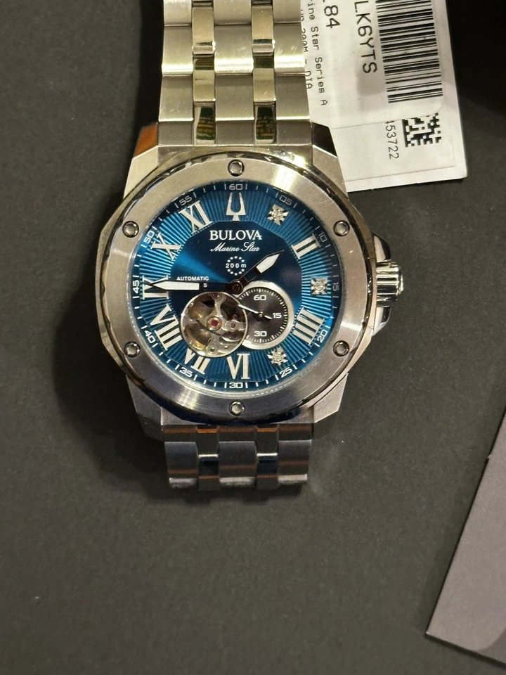 Bulova Marine Star Diamonds Marc Anthony Automatic Blue Dial Men's Watch 98D184 - Image 2 of 4