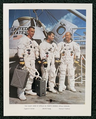 1969 Crew Apollo 10 NASA Print-Cernan Young Stafford-Test for Lunar Landing Moon