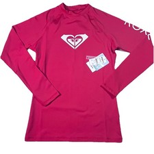 NWT Roxy Red Whole Hearted Rash Guard Long-Sleeve Surf Swim Beach Top Size XS