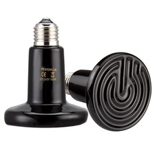 2-Pack Infrared Heat Lamp   Ceramic E27 Reptile Bulb, 50-200W Available