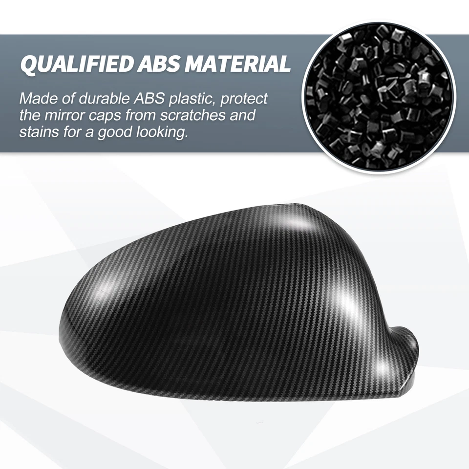 Piece of 2 Pair Rearview Mirror Cover Cap fit for Volkswagen Golf 5 GTI MK5 - Image 3 of 4