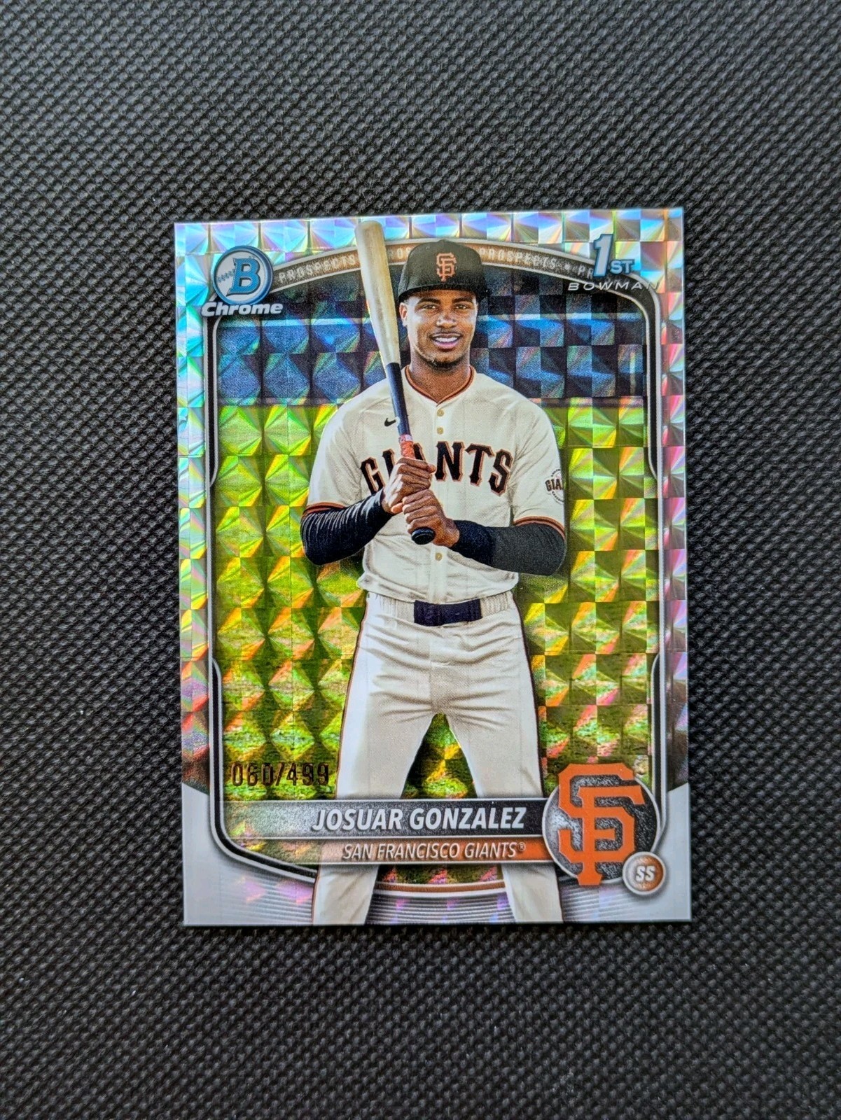 2025 Bowman Chrome Josuar Gonzalez 1st Geometric Refractor /499 Giants
