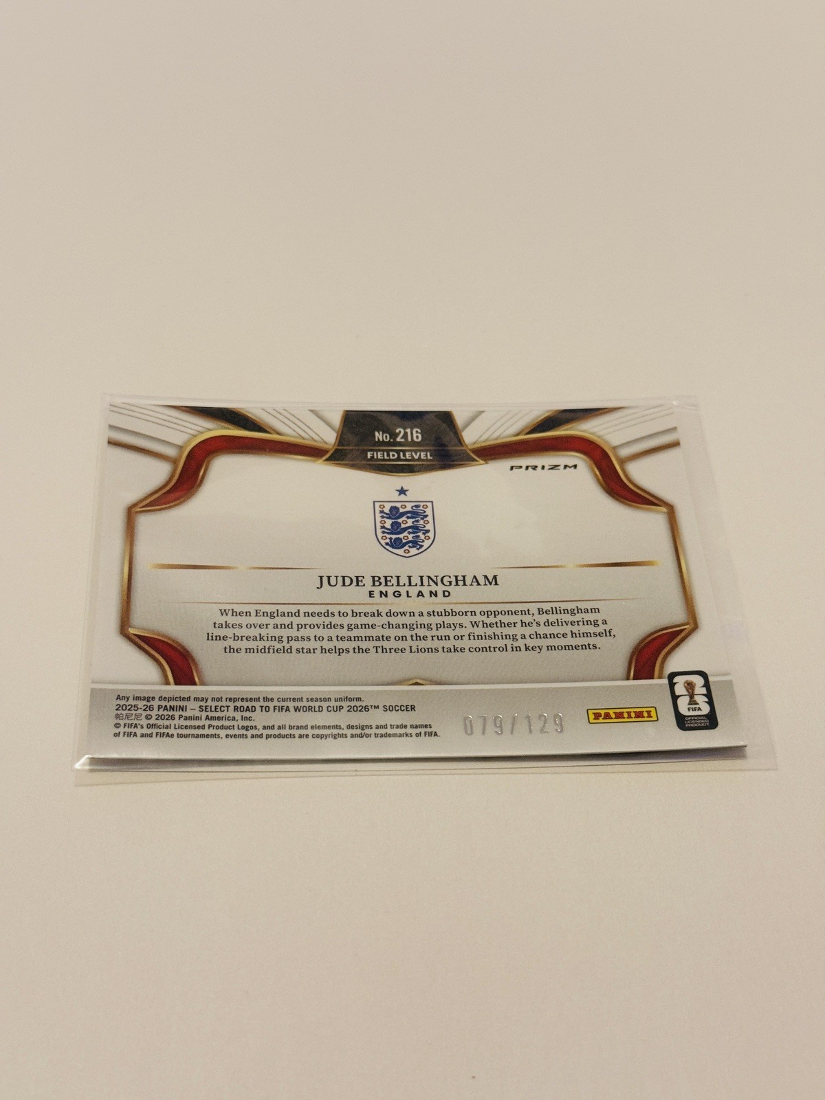 Panini 2025-26 Select FIFA 2026 Field Level Jude Bellingham #216 Prizm 79 /129 view 2