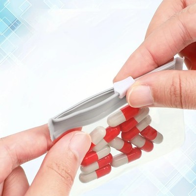 7 Stück Wiederverwendbare Pillenbeutel Beutel Reißverschluss Medizin Organizer Reise Selbstversiegelnd Set