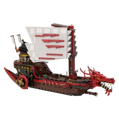 Destiny Bounty Red Headed Ship Building Block Model DIY Assembly Toy Gift