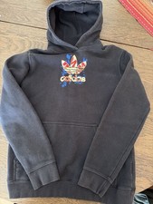 Adidas Originals Hoodie Youth XL 15  16 Black Pullover Logo Sweatshirt