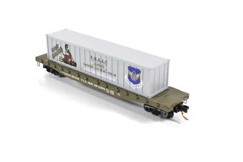N Scale *WWII USAAC Flat Car, BUNGAY BUCKAROO* Container - Micro-Trains 04500506 - Picture 3 of 5