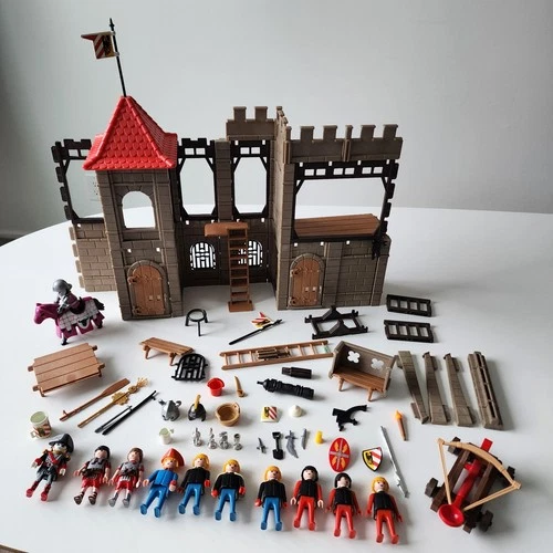 VTG Playmobil Medieval Castle People 1974 Mixed Lot Catapult Prison Horse Ladder
