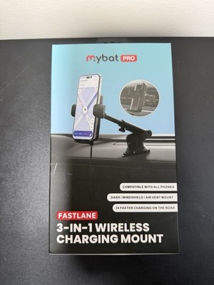 NEW - Mybat Pro Fastlane 3-in-1 Wireless Charging Mount for your Car - Sealed
