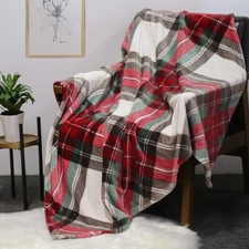Red Plaid Flannel Fleece Throw Blanket 50x60 Inch Soft Bed Sofa Decor Pro