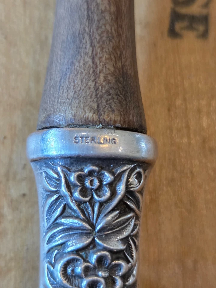 Cuchara de madera para servir ensalada S Kirk & Son de plata esterlina Foto 3 de 4