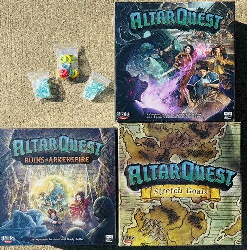 Altar Quest Game Bundle Base Game, Stretch Goals, Ruins of Arkenspire, ltd dice - Picture 2 of 5