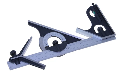 Combination Square Protractor Center Finder iGaging 4PC 12"/300mm EM Metric