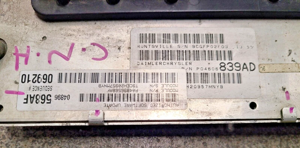Dodge Magnum Chrysler 300 2006 unidad de control del motor 5,7 L AT ECU 04896568AF Foto 3 de 4