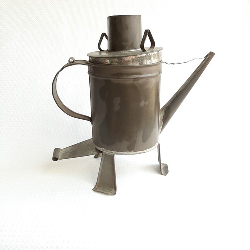 Antique Teapot For Straining Herbs Antique Container In Galvanized Sheet Metal