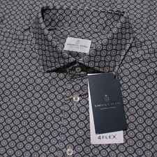 Emanuel Berg NWT Byron Casual Button Down Shirt Size 43 17 L/XL in Gray