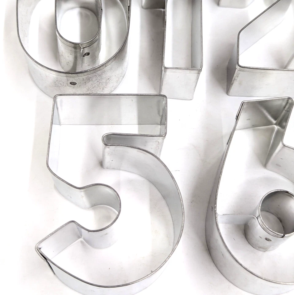 9 Metal Cookie Cutters Zero to Nine Fondant Number Birthdays Cake Decorating - Image 4 of 4
