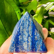 Natural lapis lazuli Quartz Pyramid Carved Crystal Point Reiki healing 40mm