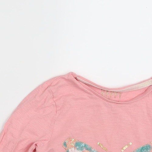 F&F Girls Pink Cotton blend T-Shirt Size 8-9 Years - erfly - Picture 4 of 12