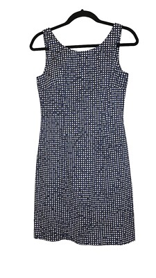 Sandro Ferrone Roma Classic Dress Blue/White Plaid Size US M/EU 42 Cotton Blend