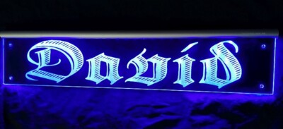 David oder Dein Name LED Namensschild Gravur personalisiert Text Dave Davy Truck