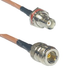 RG400 BNC FEMALE BIG BULKHEAD to N FEMALE RF Cable FAST-SHIP LOT
