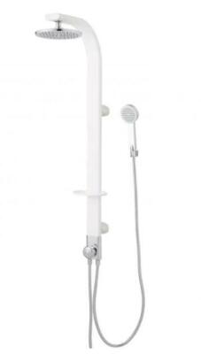 Signature Hardware TILLEY OUTDOOR SHOWER PANEL WITH HAND SHOWER - WHITE