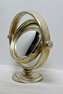 Vintage Silver Gilt / Wood Mirror / Convex Glass / Venice/1980