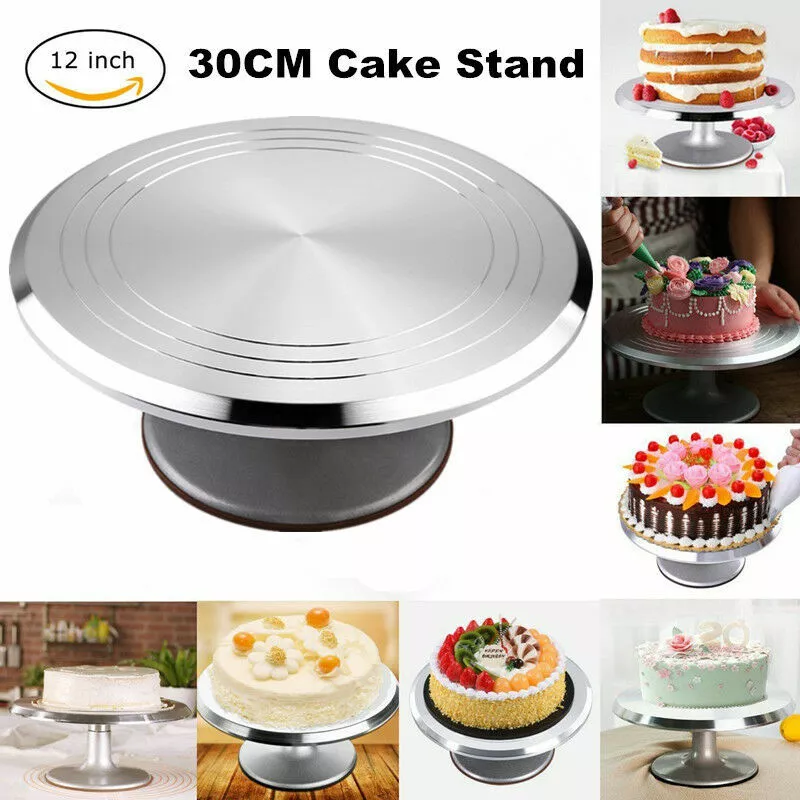 Rotating Cake Stand Rotating Plate Aluminum Alloy 12 Inches