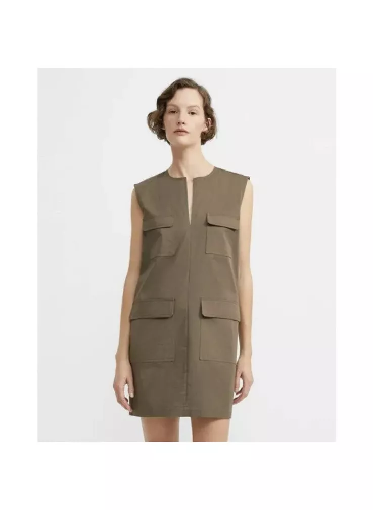 Theory Women s Utilitarian Cargo Dress In Stretch Chino Size 6