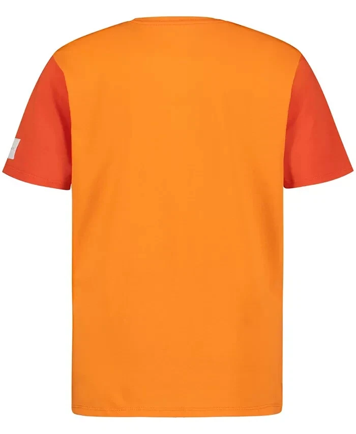 Camiseta manga corta bloque en ángulo naranja/blanco talla XL Calvin Klein Big Boys Foto 2 de 3