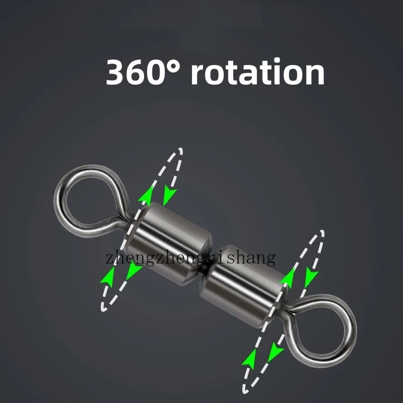 50/100PCS High Speed 2 Roller Swivels 2 Bead Rolling Chain Swivel Size 12#-3/0# - Image 4 of 4