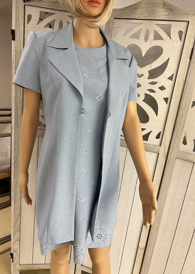 DBY Powder Blue Sleeveless Dress with Matching Jacket Size 7/8