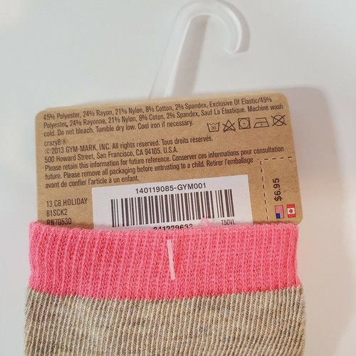 Crazy 8 Girls Knee Socks Size L Shoe Size 3-5 Cheery Good Friends New - Picture 3 of 5