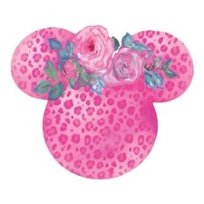 Pink Minnie flower leopard htv iron on appliqu