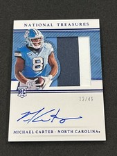 2021 Panini NT Collegiate Michael Carter College Silhouettes Signatures /49 #114
