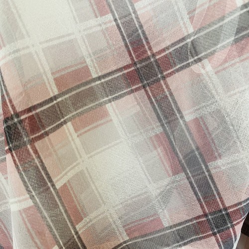 Loft Damen Top S Schulterfrei Paisley kariert transparent gefüttert rosa grau Langarm - Bild 4 von 15