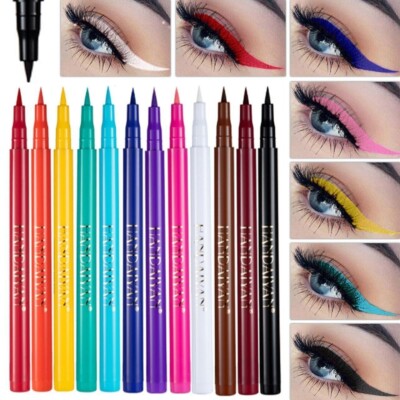 12 Stück/Set Flüssiger Eyeliner Augen Make-up Wasserfest Farbe Liner Stift Langanhaltend