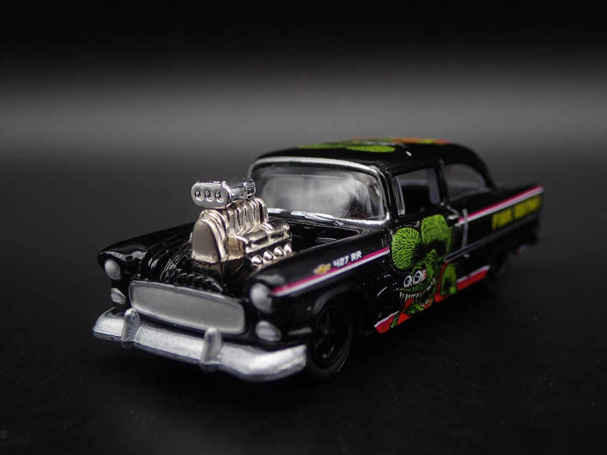 1955 55 CHEVY CHEVROLET BEL AIR SEDAN POST RAT FINK 1:64 SCALE DIECAST  MODEL CAR