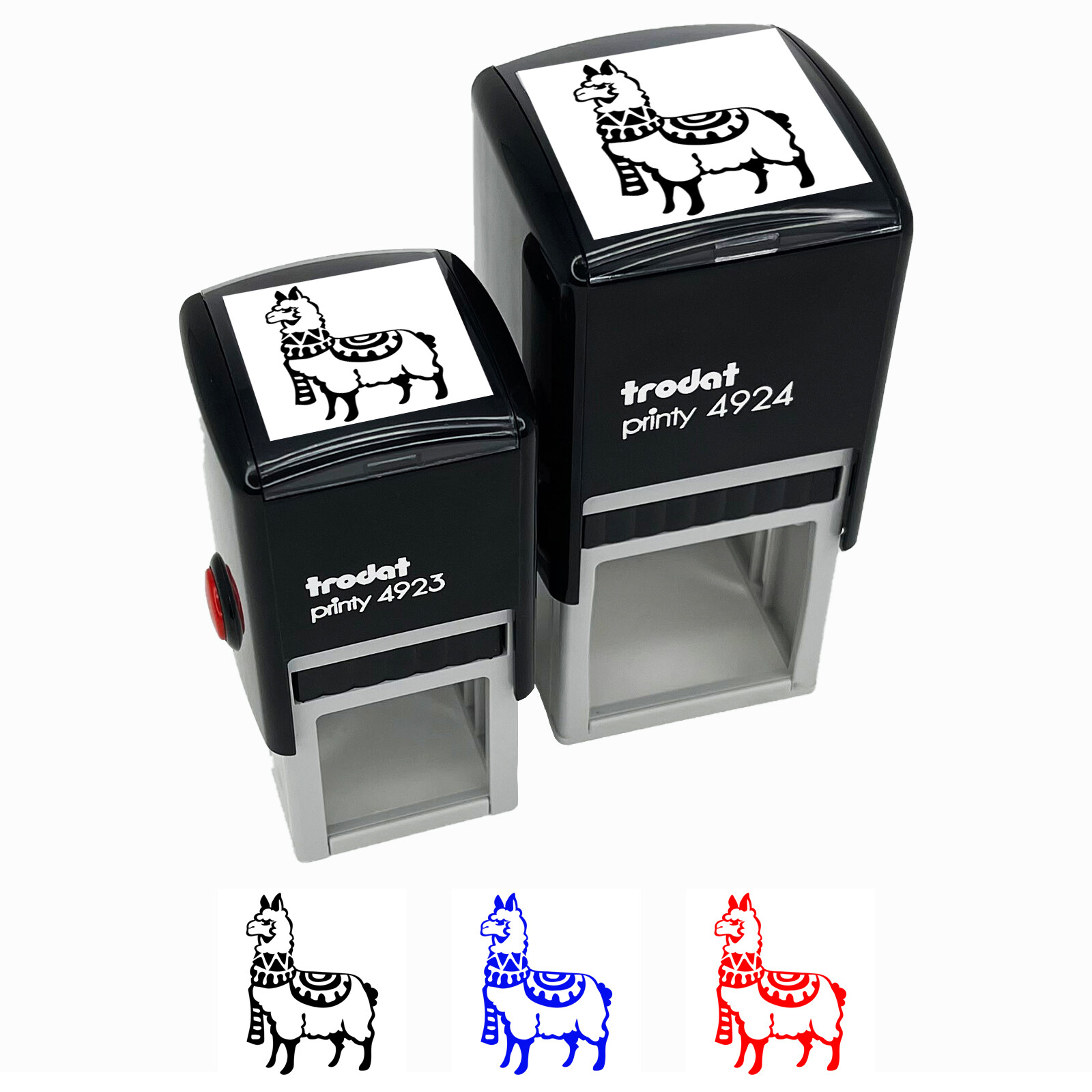 Cozy Llama Alpaca Wrapped Scarf Blanket Self-Inking Rubber Stamp Ink Stamper